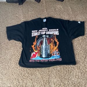 Vintage 1995 New Jersey Devils Stanley Cup champion shirt. Starter brand.